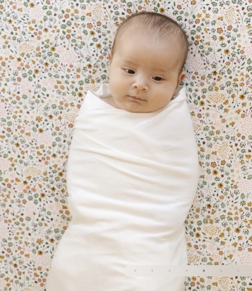 Little Unicorn Stretch Knit Swaddle Blanket 2 Pack - White $45 NEW